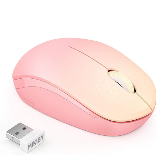 MIKIBY M26 Wireless Mouse, 2.4G Noiseless Mouse with USB Receiver Portable Computer Mice for PC, Tablet, Laptop, Notebook with Windows System