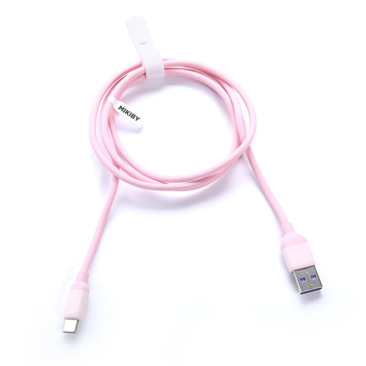 MIKIBY C-21 Pink Type-C Fast Charging Cable with Long Quick Charger Cord