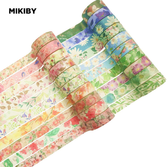 MIKIBY A-5685 Decorative Cute Floral Washi 21 Rolls Tape Set