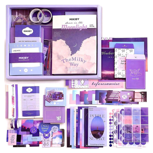 MIKIBY Q-348 Moonlight Aesthetic Scrapbook Supplies Kit