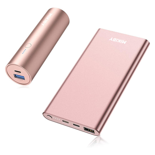 MIKIBY K76 5000mAh Portable Charger Slim Power Bank USB-C Cylindrical Cellphone Chargers and Power Supply