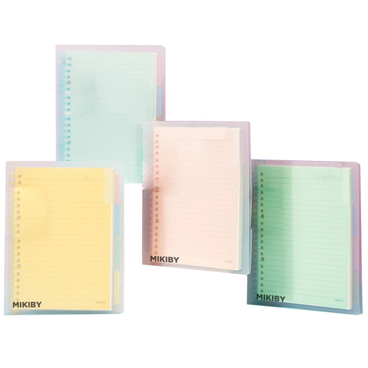 MIKIBY A5 Lined Spiral Notebook Diary Book for Study and Notes (4 Pack)