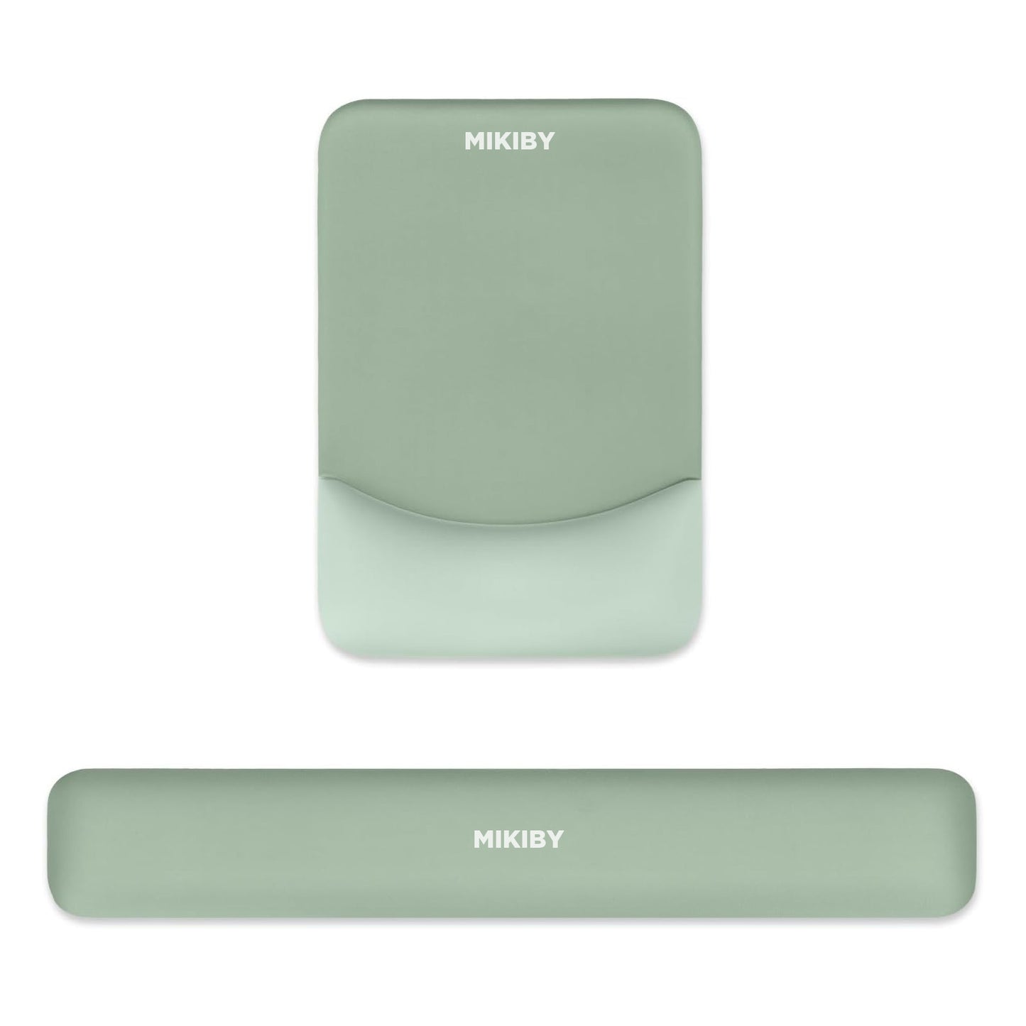 MIKIBY Vintage Green Rectangular Ergonomic Wrist Rest Support with Non-Slip Base for Mouse Pad & Keyboard Set