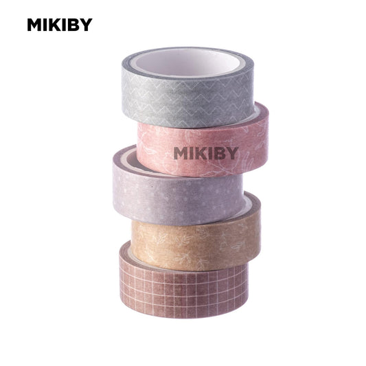 MIKIBY A-7742 5 Rolls Pastel Decorative ScrapbookWashi Tape Set