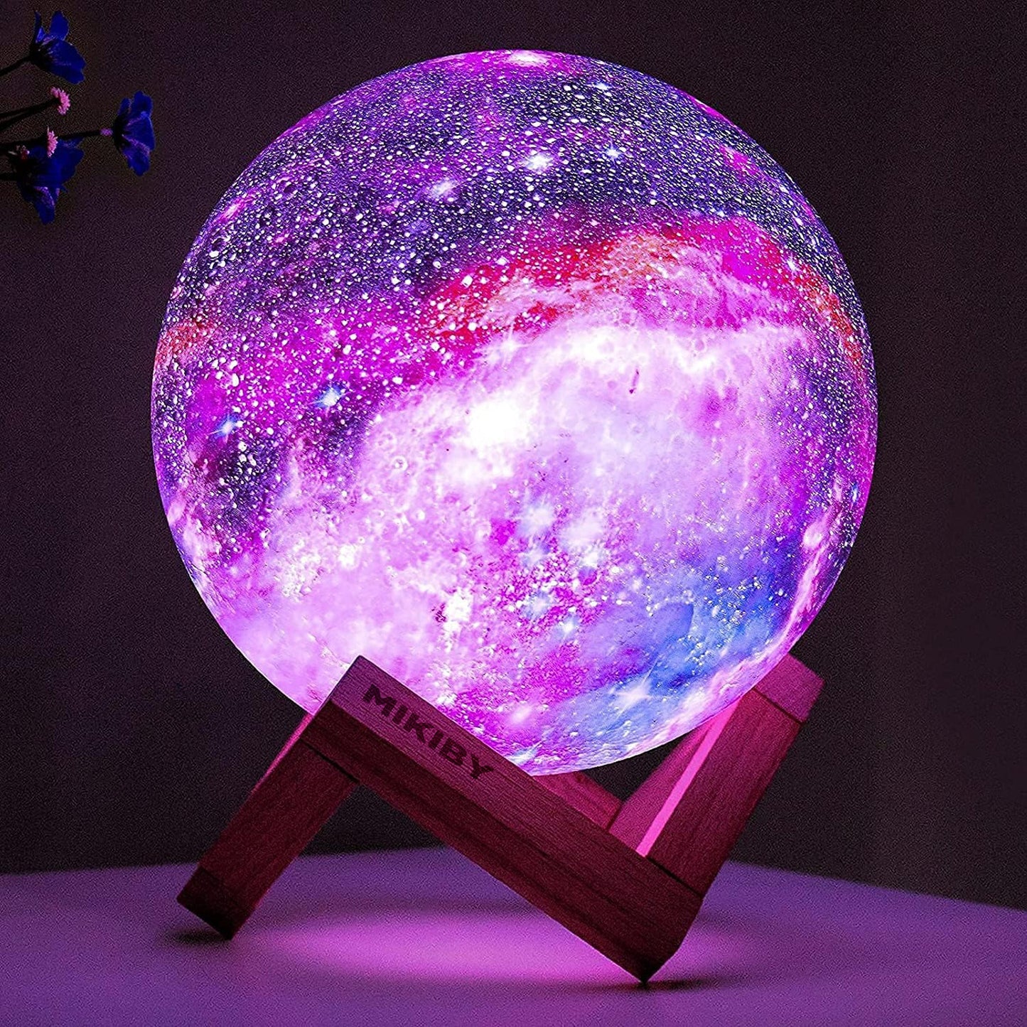 MIKIBY K81 Moon Lamp Galaxy Lamp 5.9 inch 16 Colors LED 3D Moon Light, Remote & Touch Control Moon Night Light Gifts for Girls Boys Kids Women Birthday