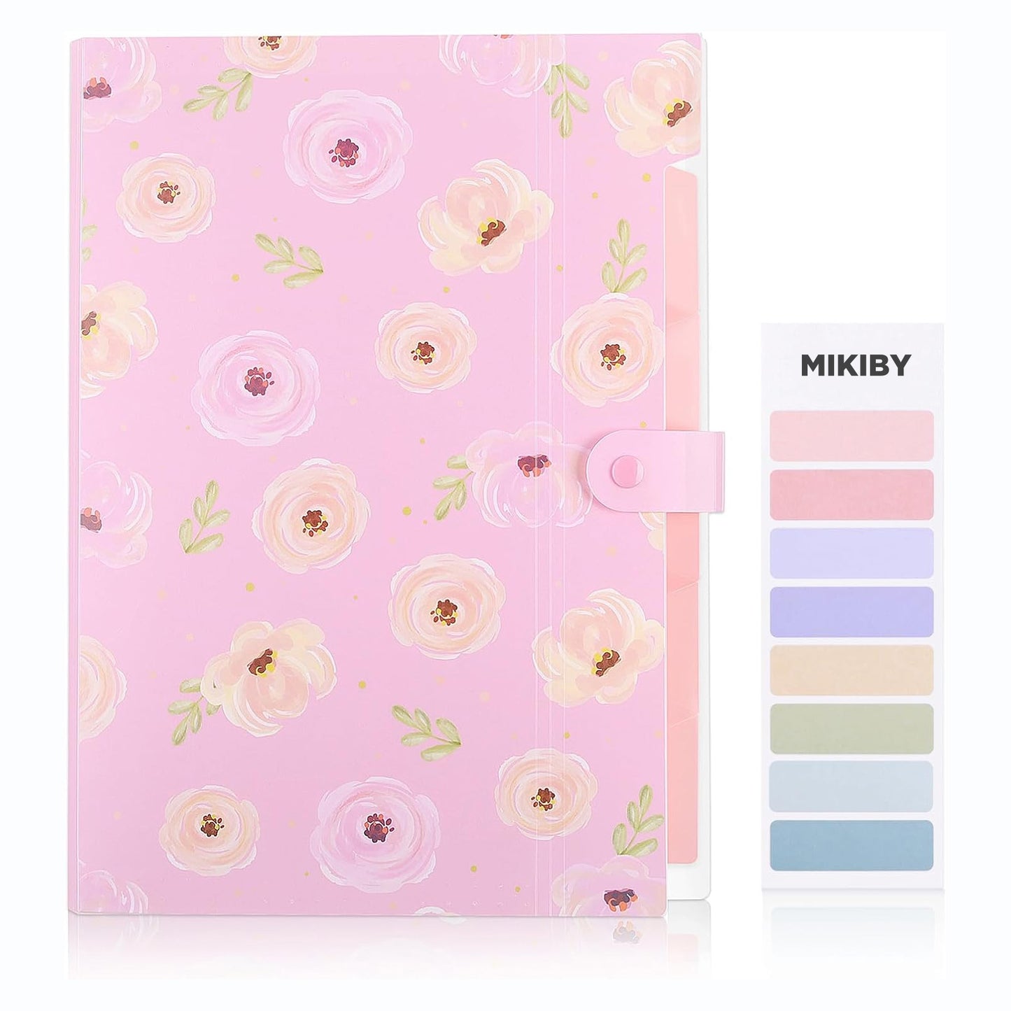 MIKIBY FD-673 Expanding File Floral Printed Accordion Document Folders with 6 Pockets