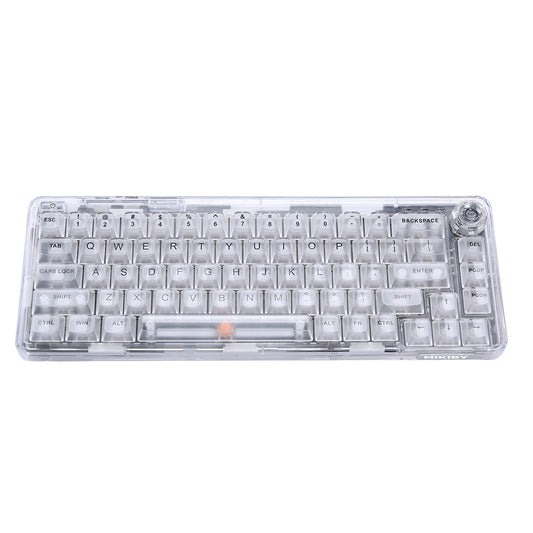 MIKIBY K68 60% 2.4Ghz/Bluetooth/USB-C Tri-Mode Wireless Portable Transparent Gasket Hot Swappble Mechanical Gaming Keyboard