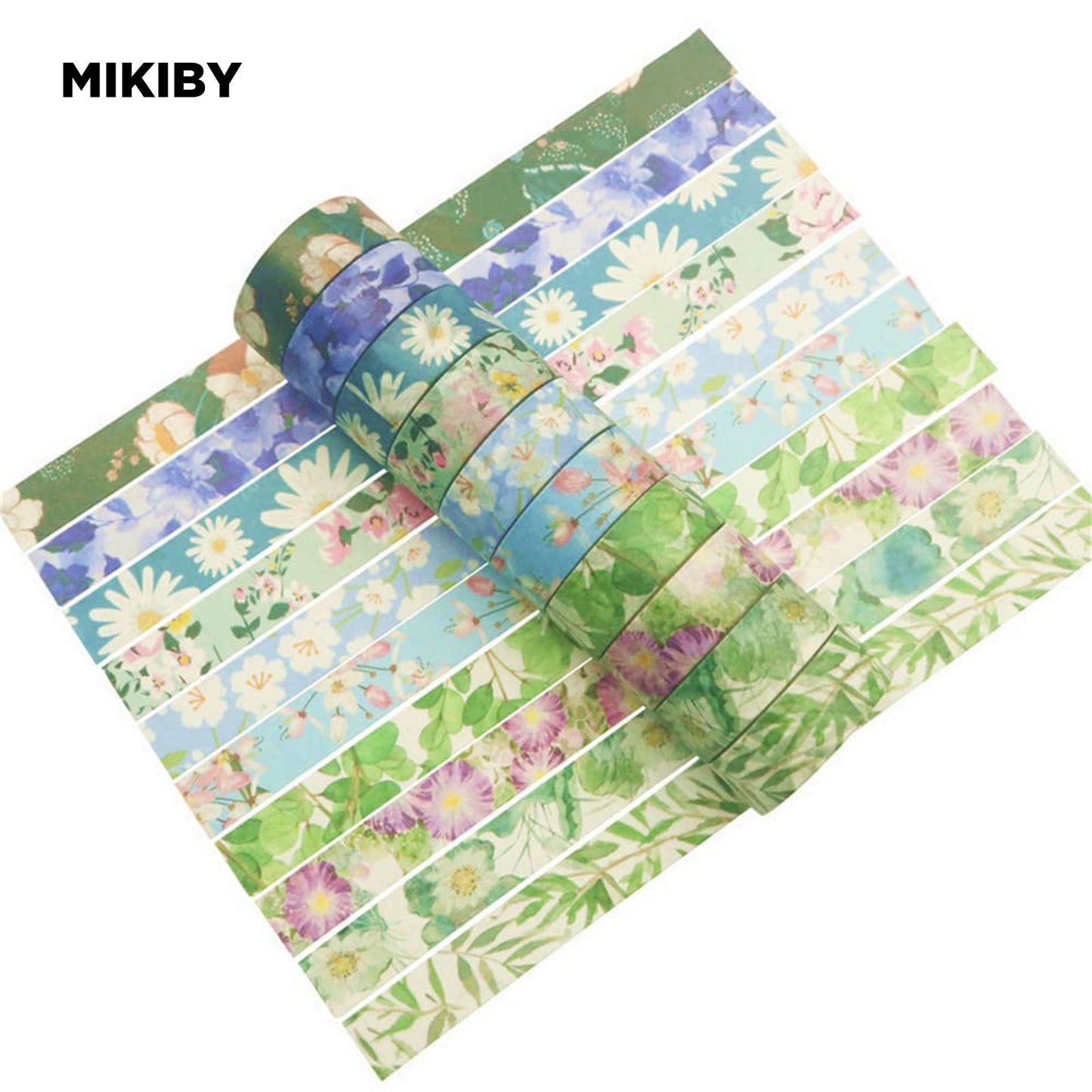 MIKIBY A-5685 Decorative Cute Floral Washi 21 Rolls Tape Set