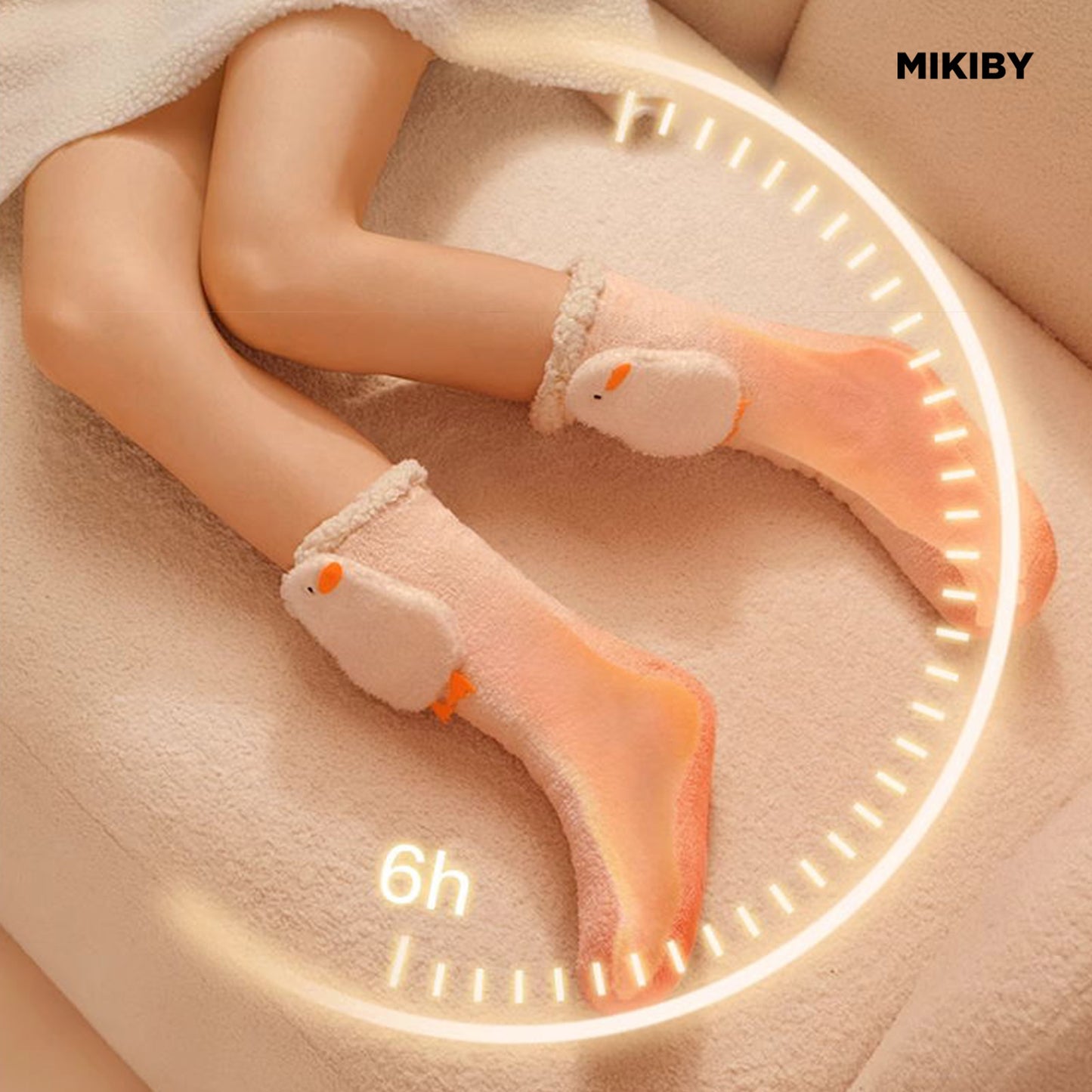 MIKIBY Heated Socks for Winter/Sleeping/Indoor/Cold Weather Foot Warmer Thermal Socks