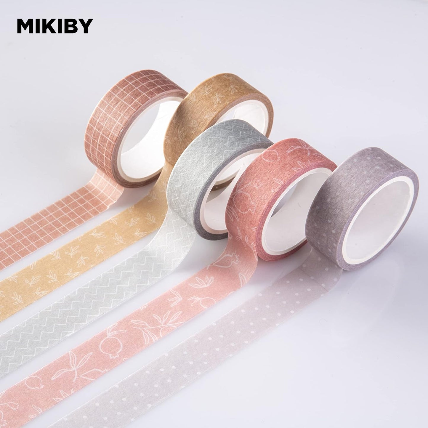 MIKIBY A-7742 5 Rolls Pastel Decorative ScrapbookWashi Tape Set