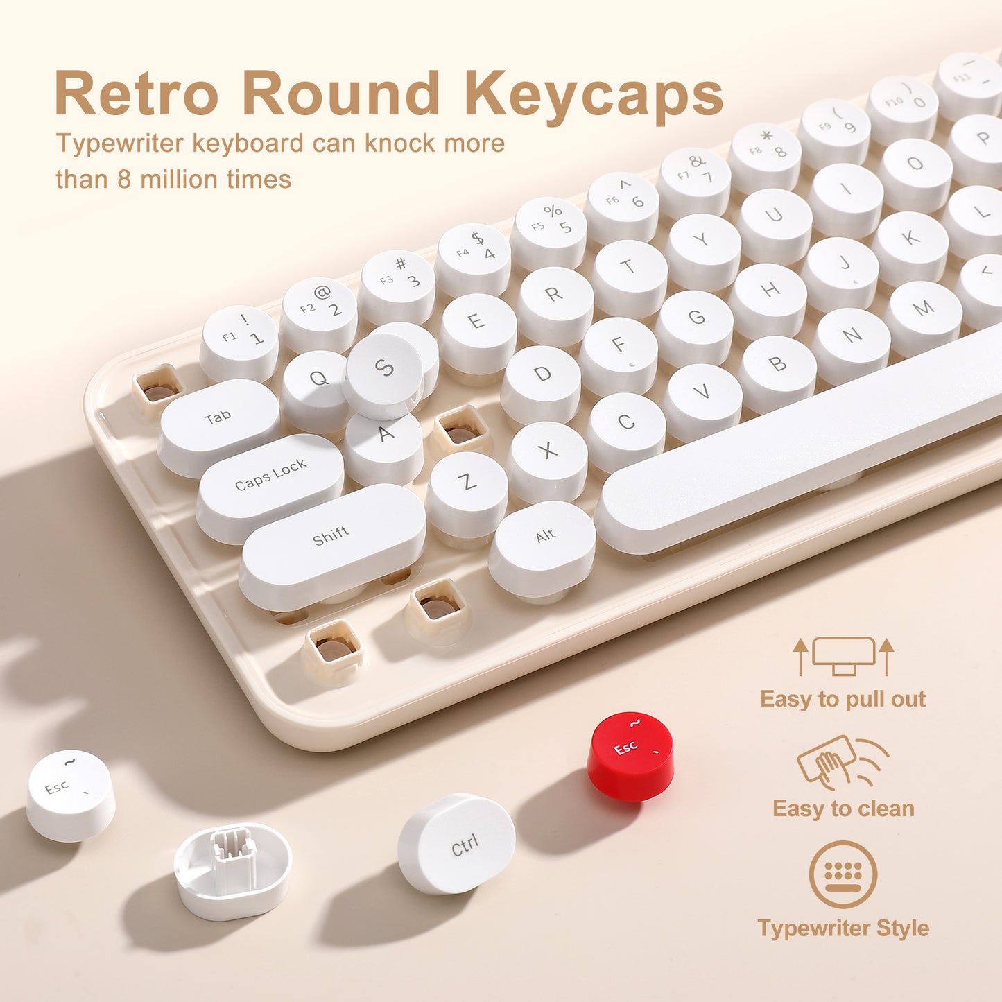 MIKIBY i68 Wireless Membrane Keyboard and Mouse Set