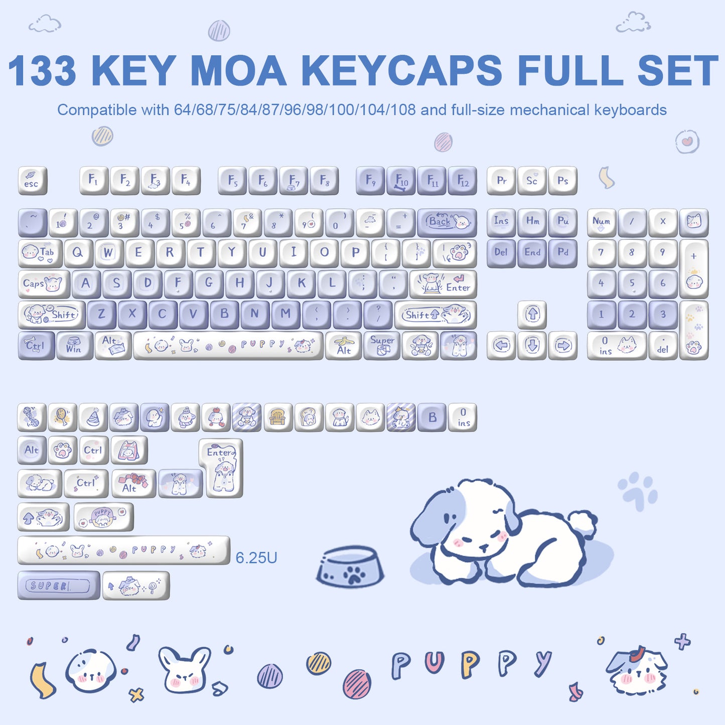 MIKIBY Puppy Love MOA Profile Keycap Set