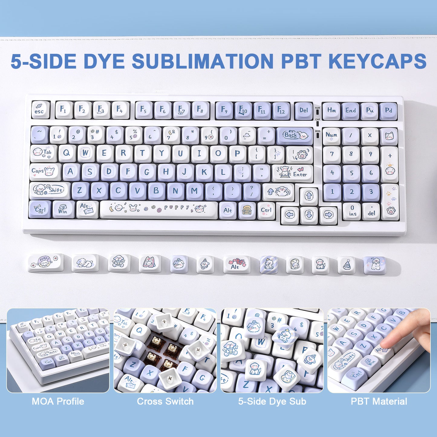 MIKIBY Puppy Love MOA Profile Keycap Set